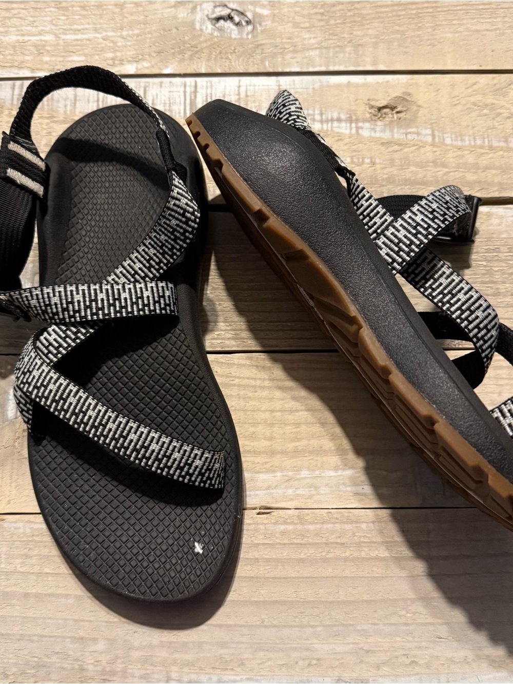 Chaco Mega Z Cloud Womens Size US 10 EUR 41 Black White Open Toe Hiking Sandals